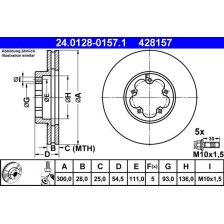 Brake Disc ATE 24.0128-0157.1