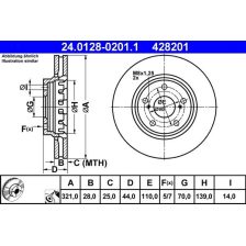 Brake Disc ATE 24.0128-0201.1