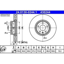 Brake Disc ATE 24.0130-0244.1