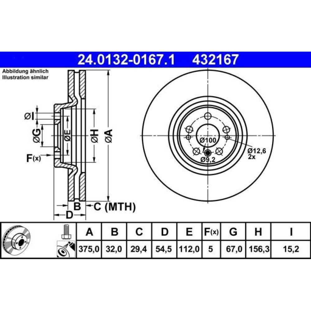 Brake Disc ATE 24.0132-0167.1