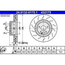 Brake Disc ATE 24.0132-0175.1