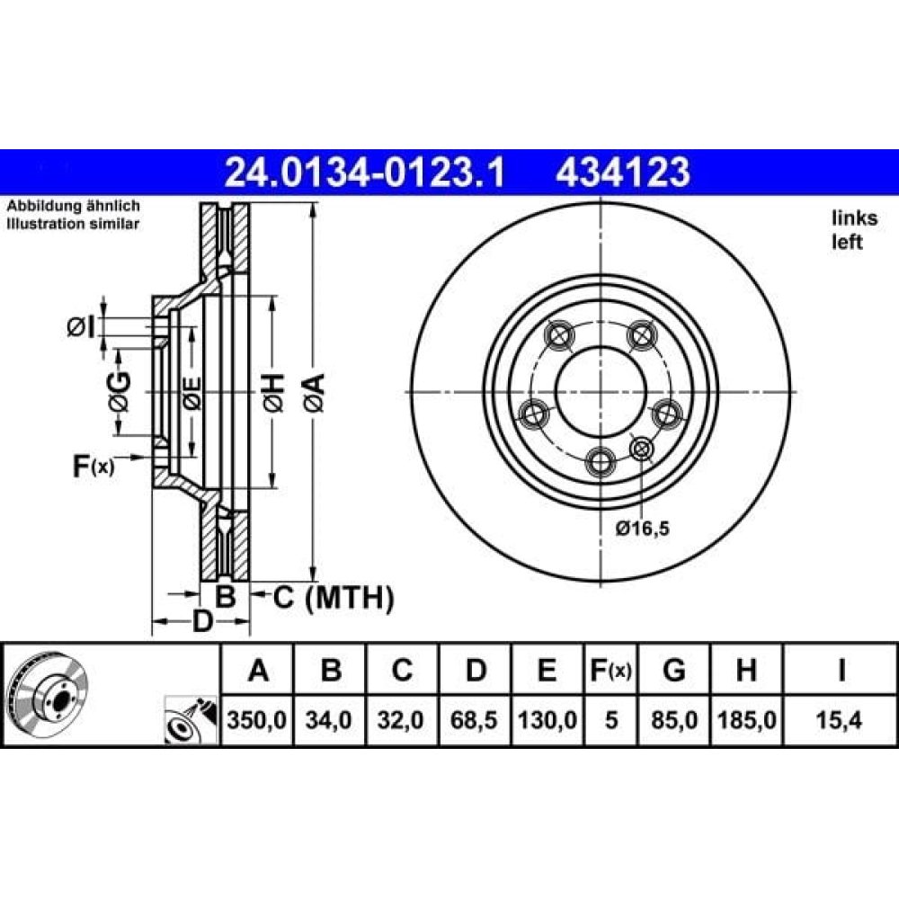 Brake Disc ATE 24.0134-0123.1