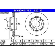 Brake Disc ATE 24.0320-0132.1