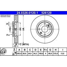 Brake Disc ATE 24.0326-0120.1