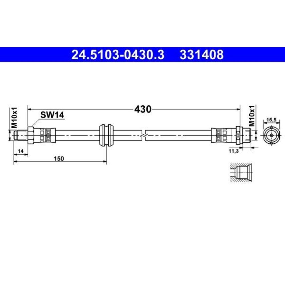 Brake Hose ATE 24.5103-0430.3