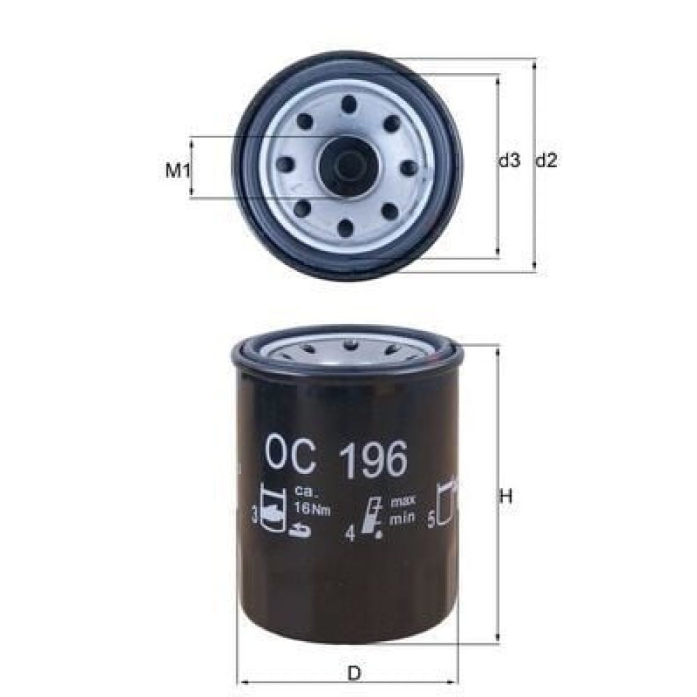 Oil Filter MAHLE OC196