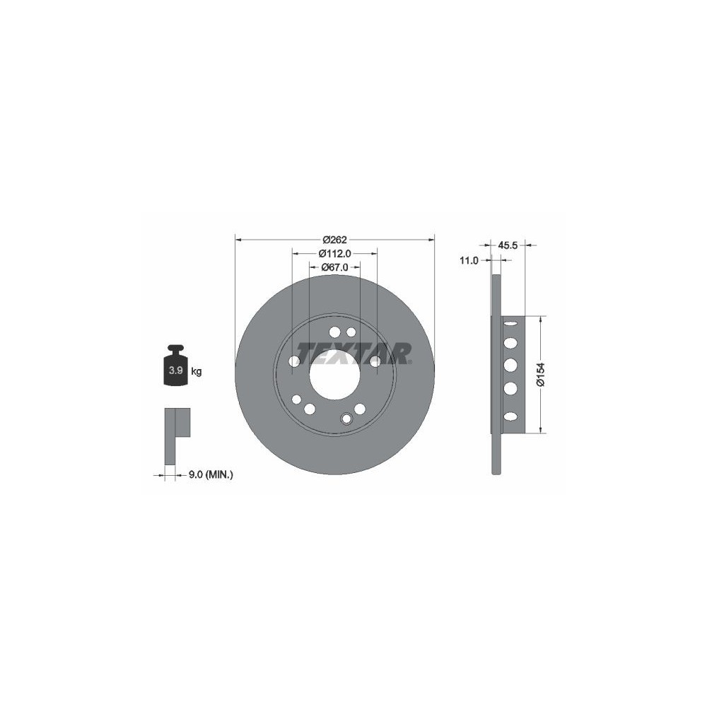 Brake Disc TEXTAR 92027403