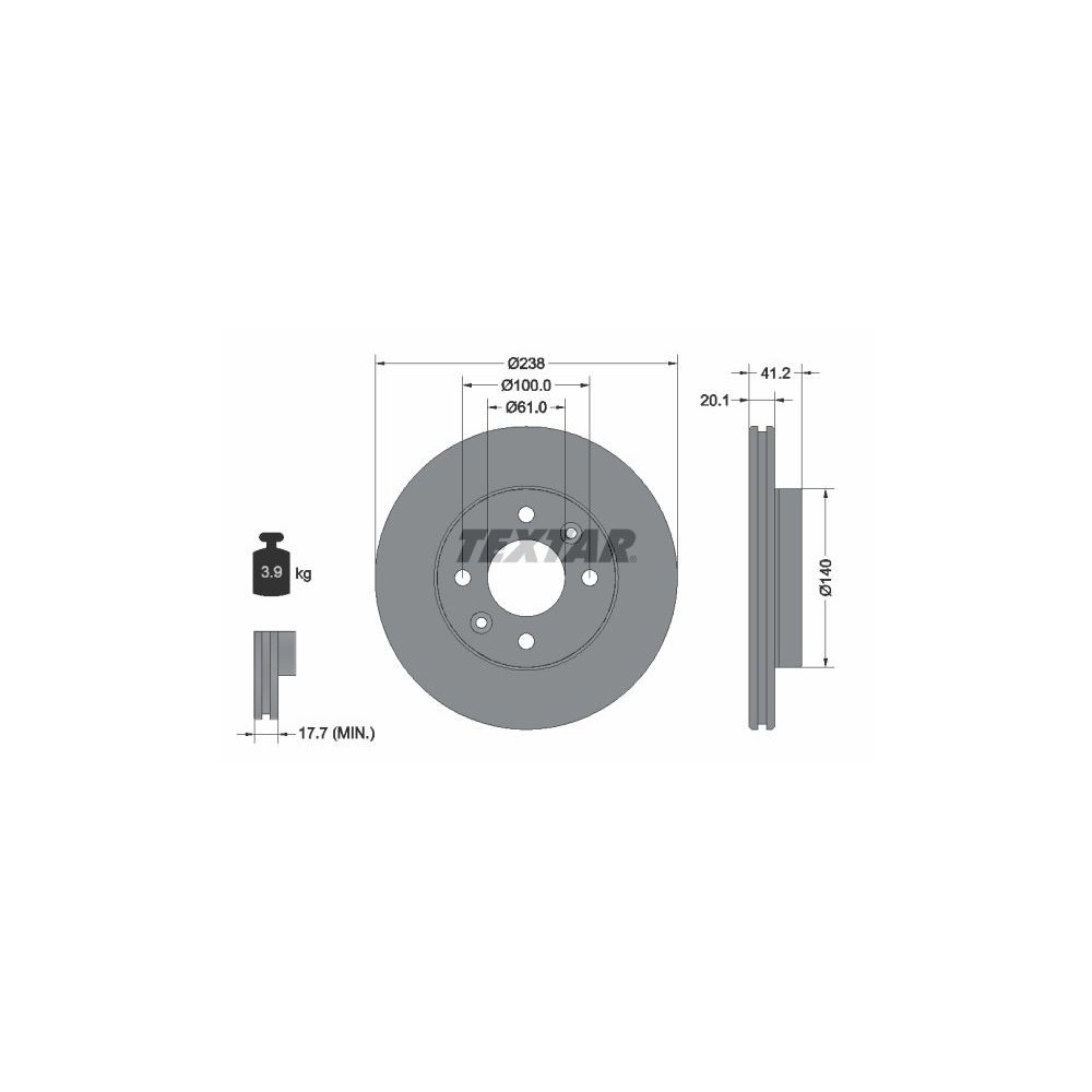 Brake Disc TEXTAR 92036203