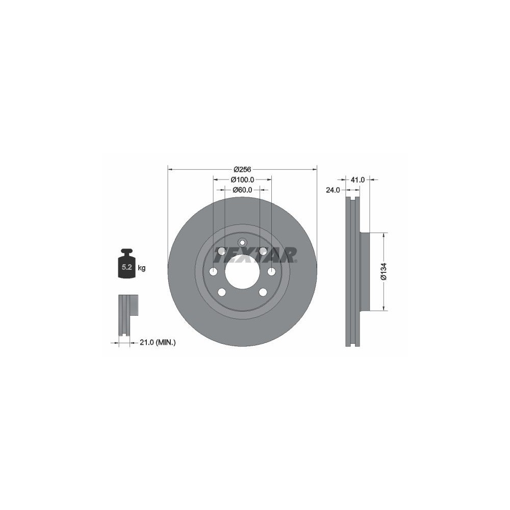 Brake Disc TEXTAR 92039203