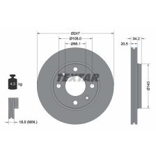 Brake Disc TEXTAR 92043103