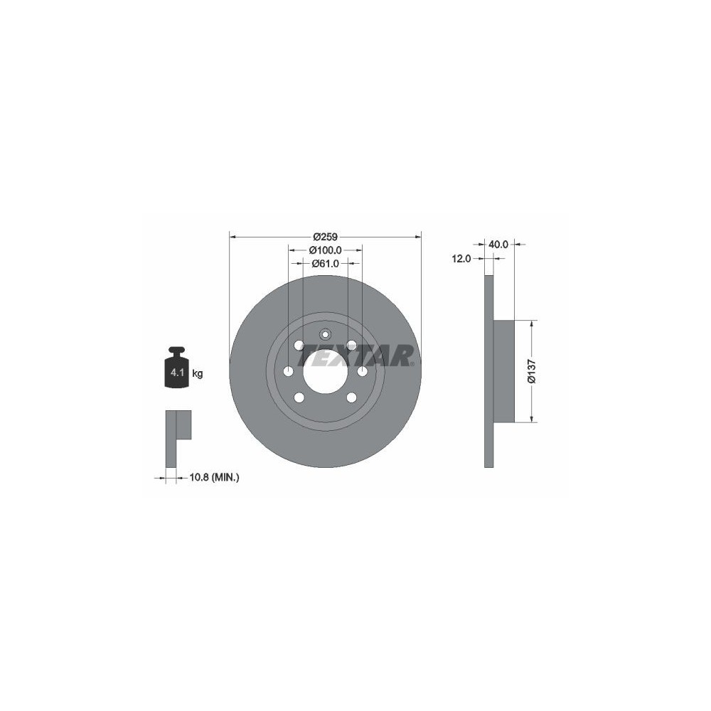 Brake Disc TEXTAR 92050600
