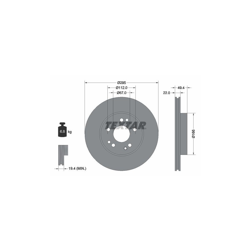 Brake Disc TEXTAR 92057300