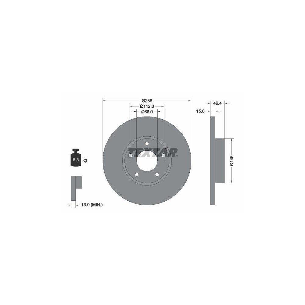 Brake Disc TEXTAR 92057405