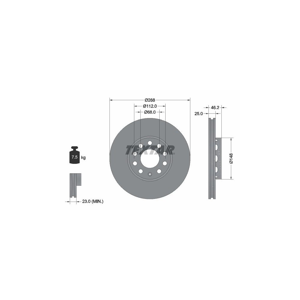Brake Disc TEXTAR 92057605