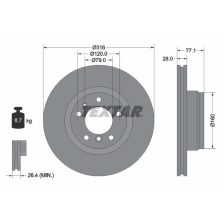 Brake Disc TEXTAR 92071405