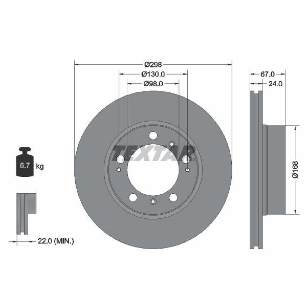 Brake Disc TEXTAR 92088803