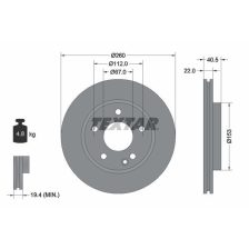 Brake Disc TEXTAR 92091303