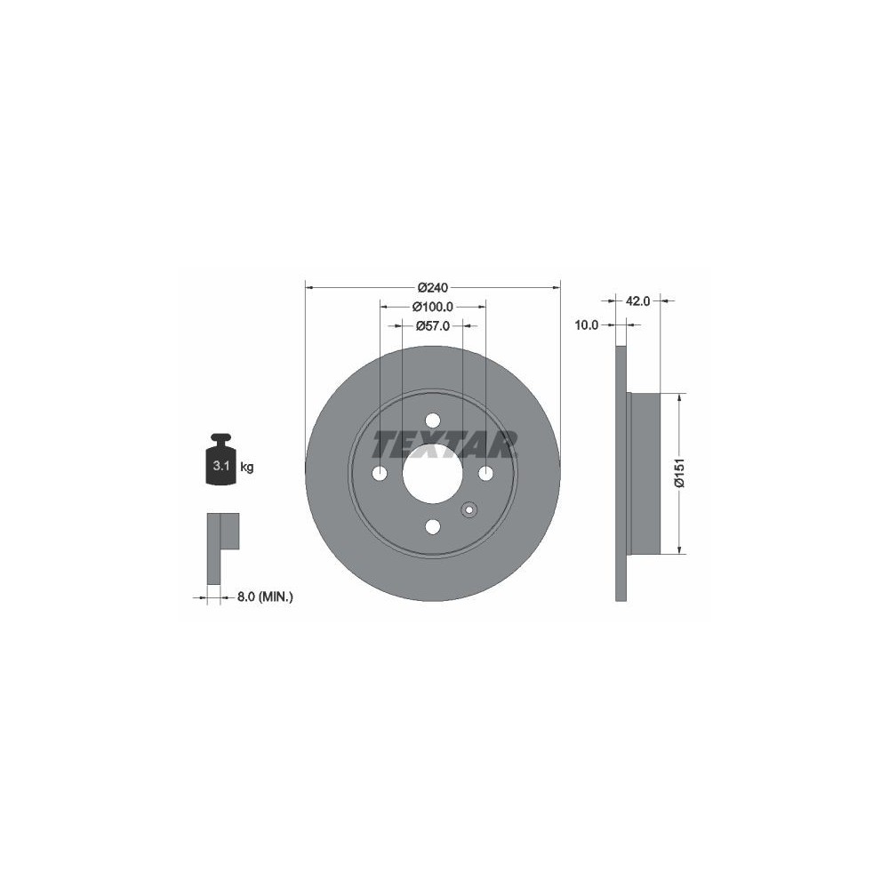 Brake Disc TEXTAR 92092003