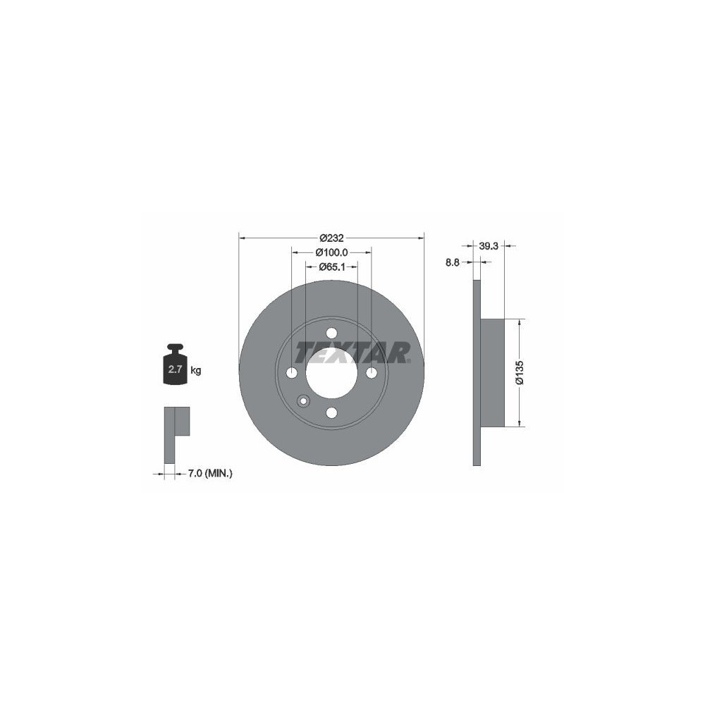 Brake Disc TEXTAR 92098203