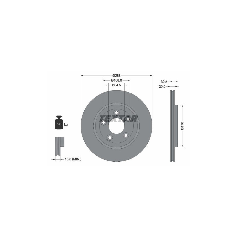 Brake Disc TEXTAR 92099100