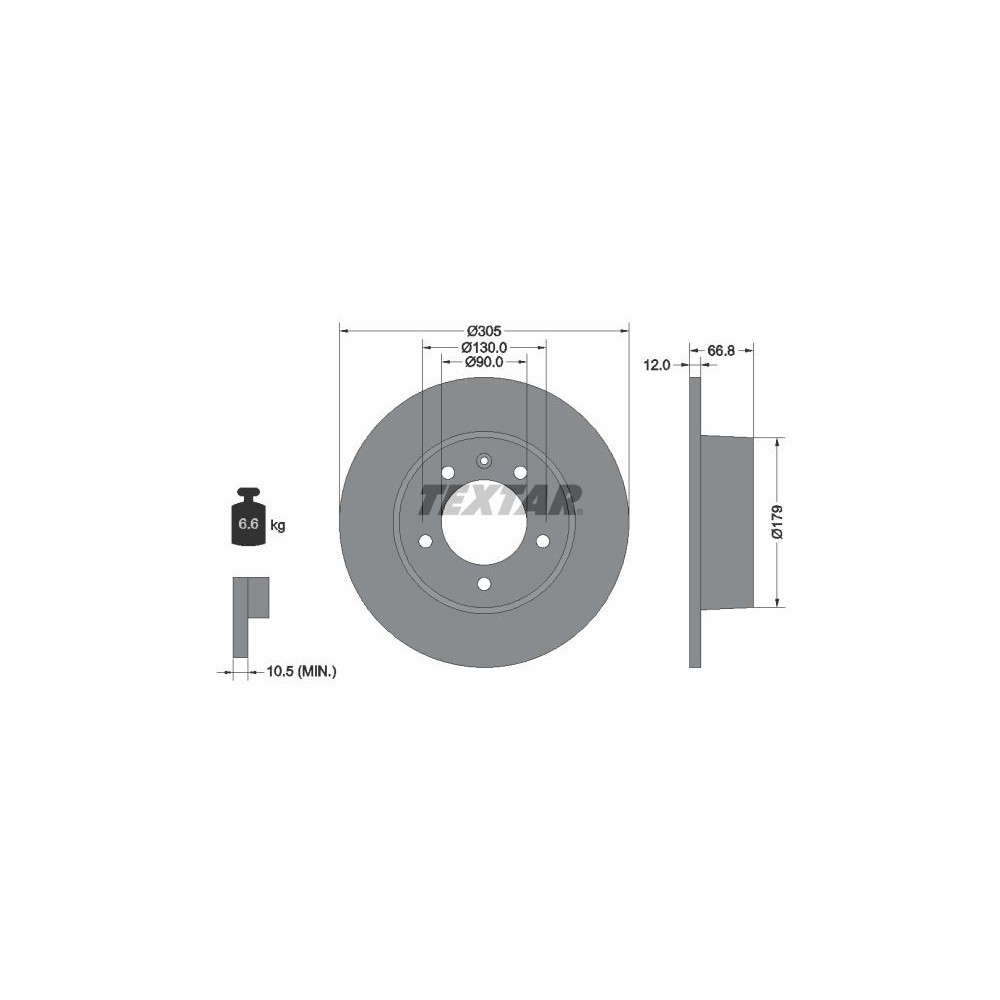Brake Disc TEXTAR 92111203