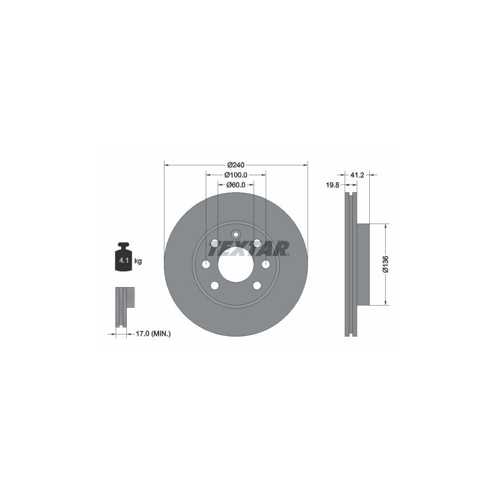 Brake Disc TEXTAR 92111403