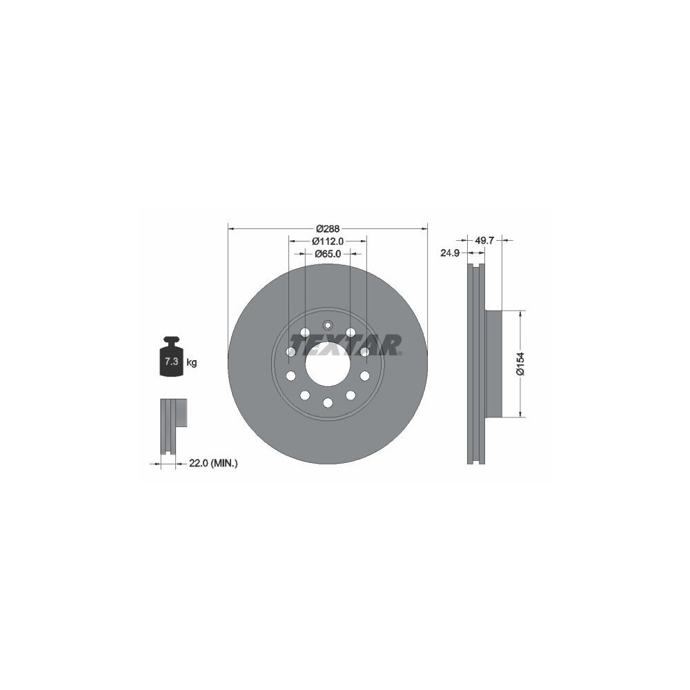 Brake Disc TEXTAR 92120805