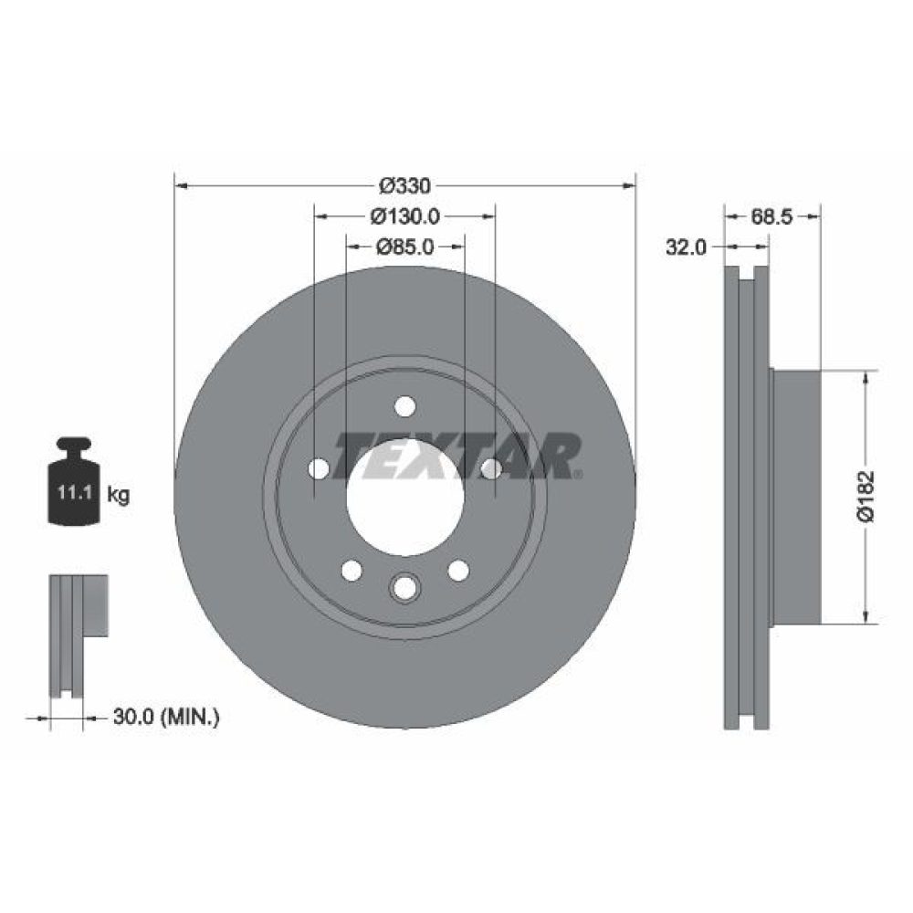 Brake Disc TEXTAR 92121605