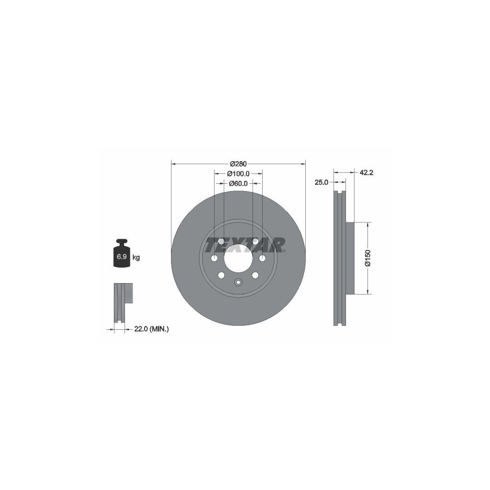 Brake Disc TEXTAR 92124603