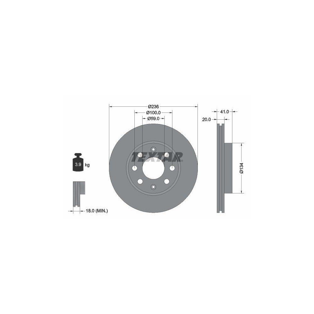 Brake Disc TEXTAR 92133403