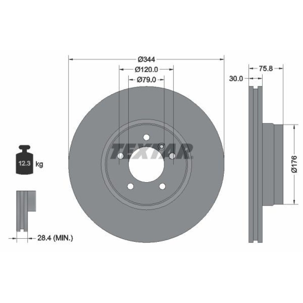 Brake Disc TEXTAR 92134400