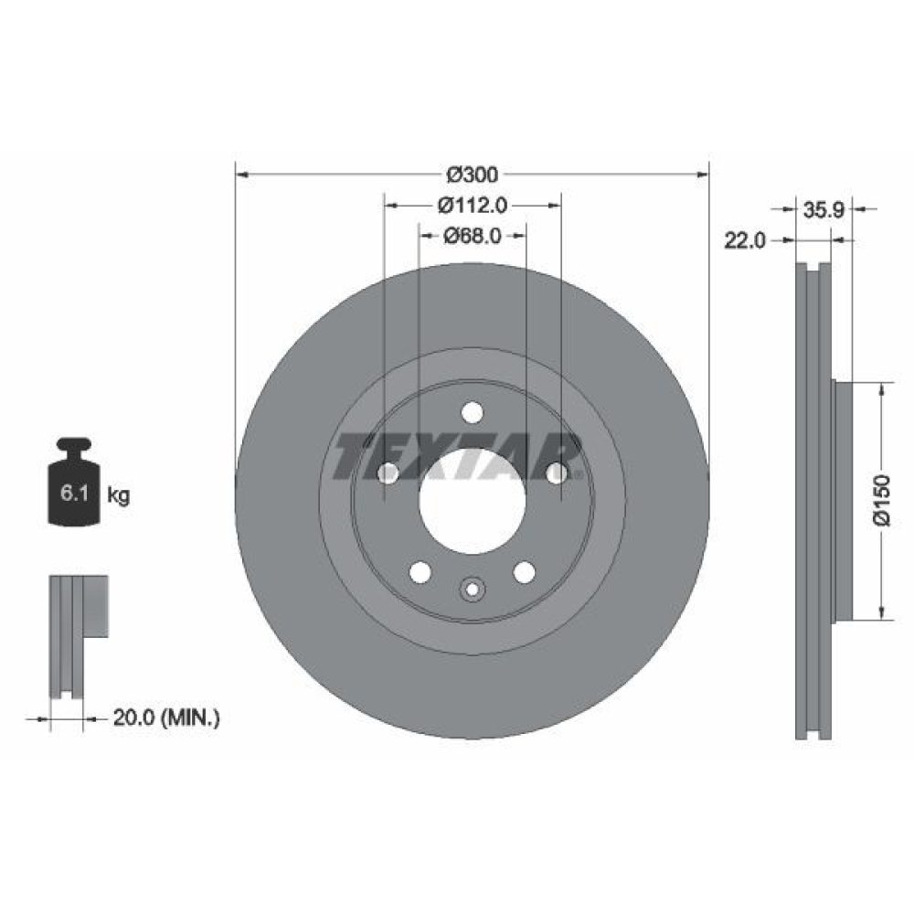 Brake Disc TEXTAR 92137103
