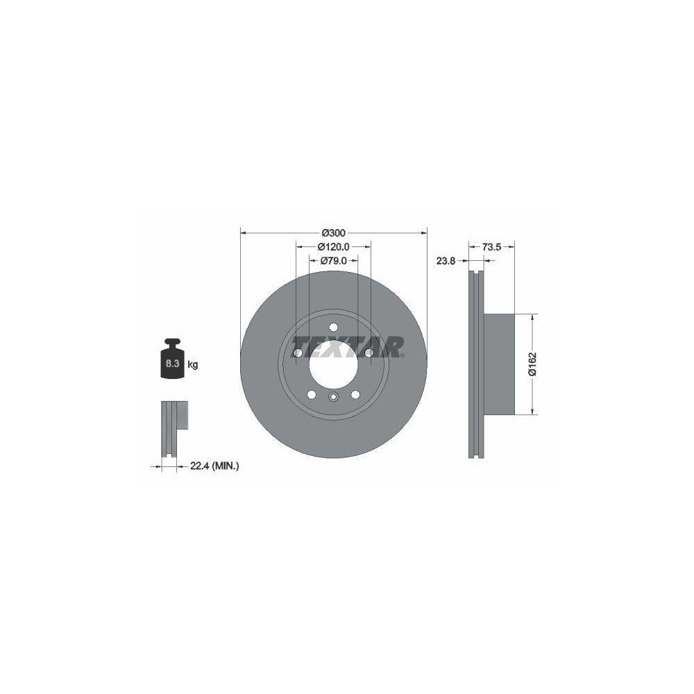 Brake Disc TEXTAR 92137705