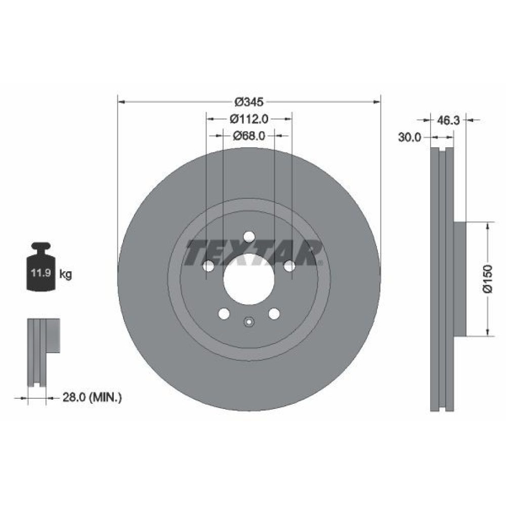 Brake Disc TEXTAR 92143903