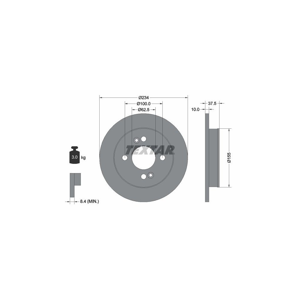 Brake Disc TEXTAR 92147203
