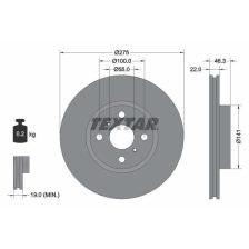 Brake Disc TEXTAR 92156200