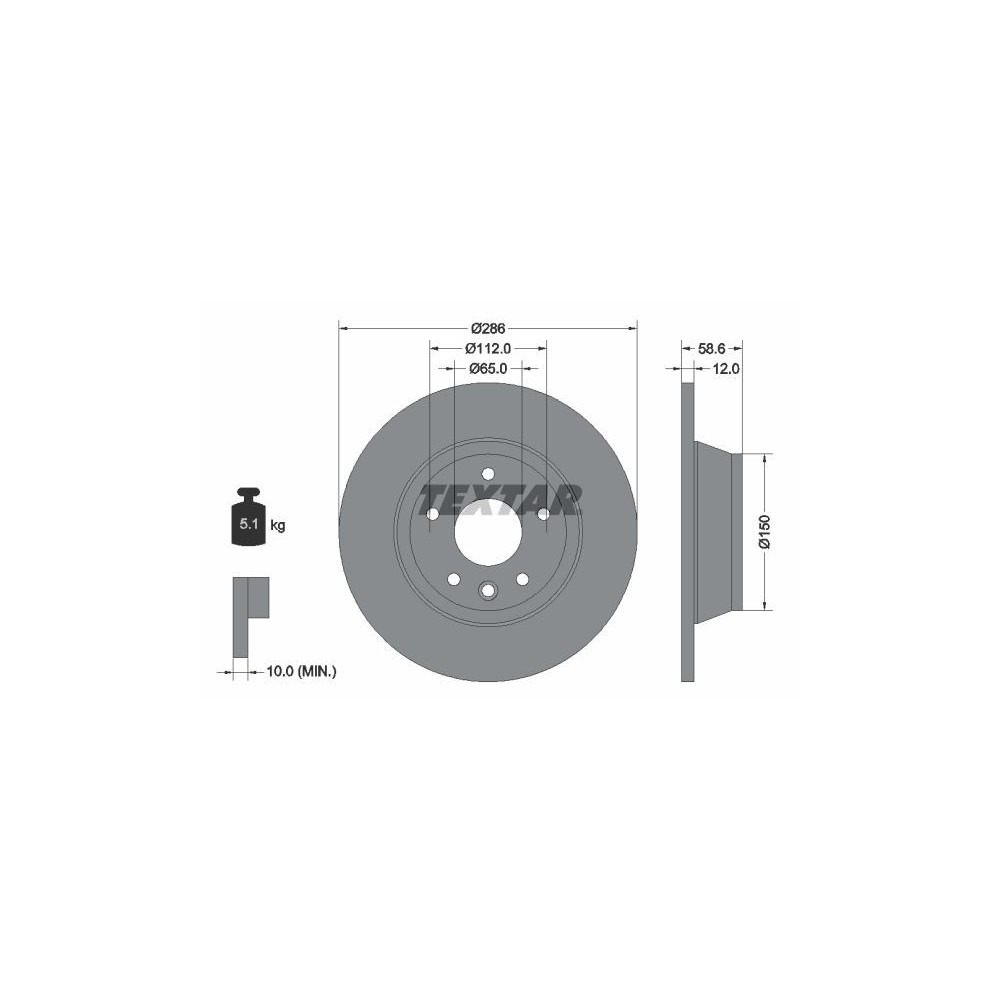 Brake Disc TEXTAR 92159403