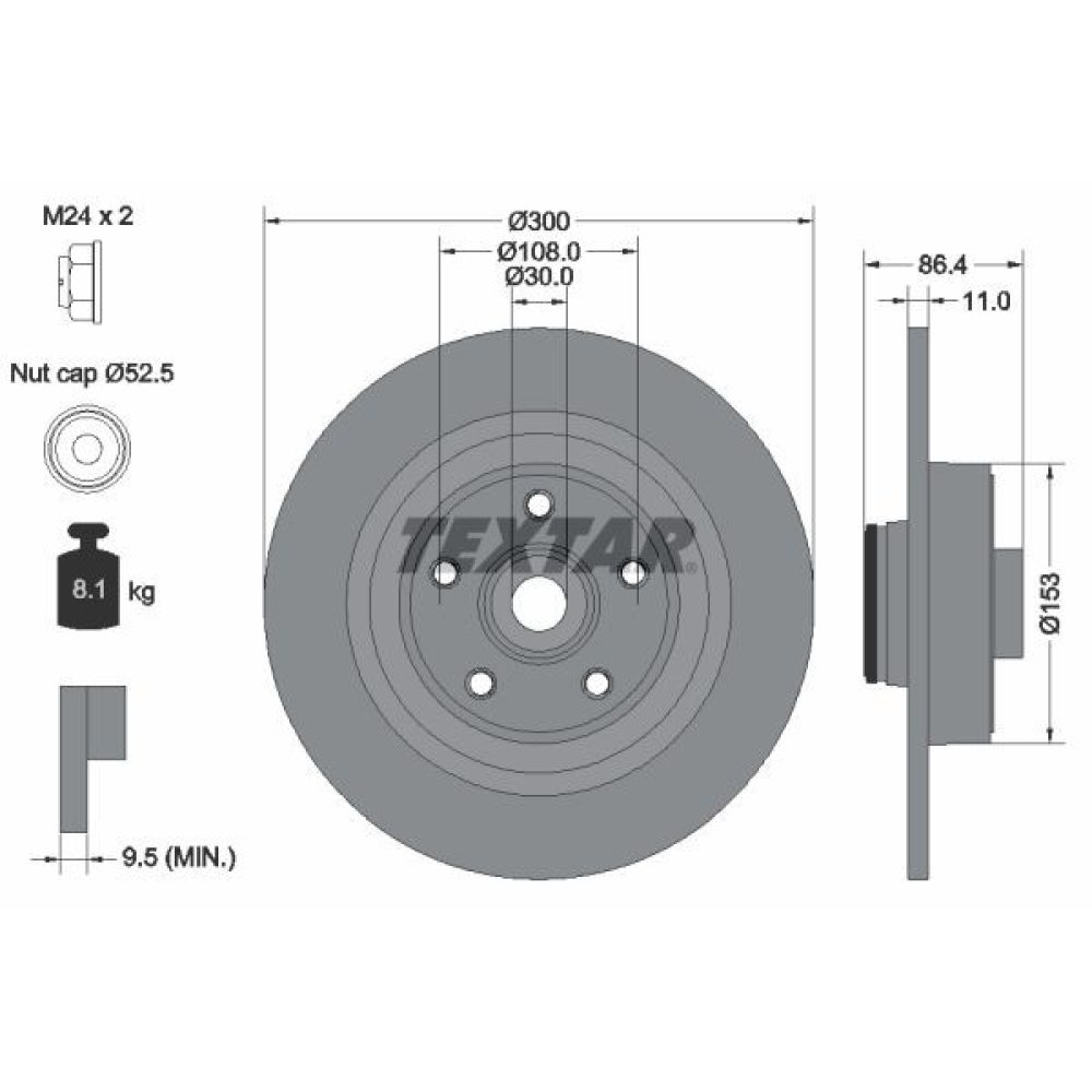 Brake Disc TEXTAR 92159803