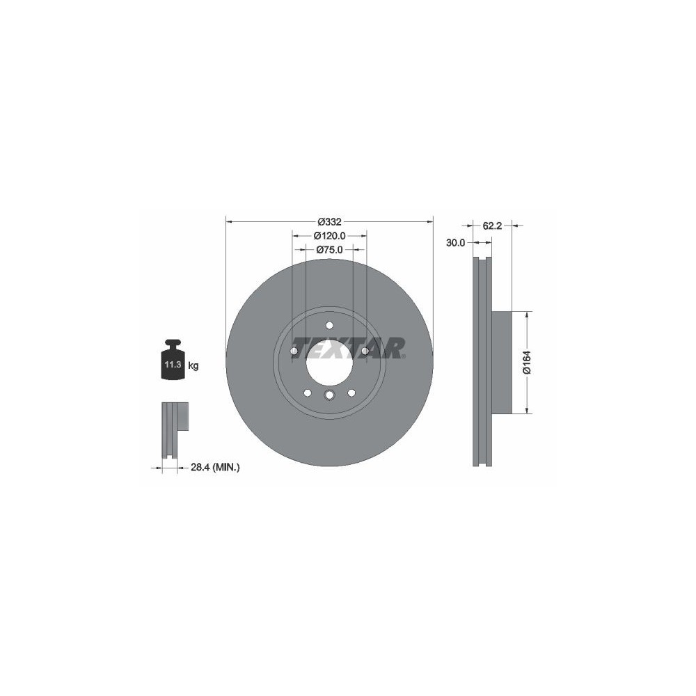 Brake Disc TEXTAR 92160805