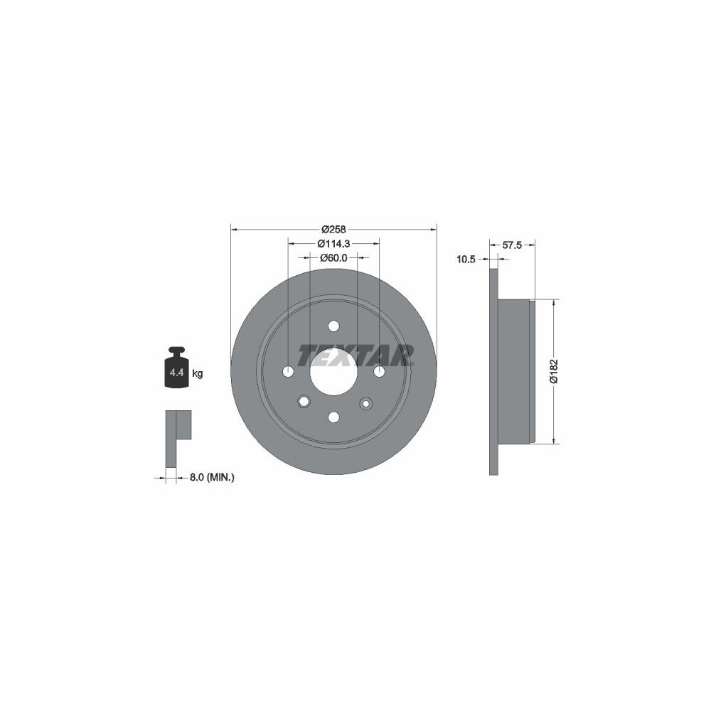 Brake Disc TEXTAR 92163003