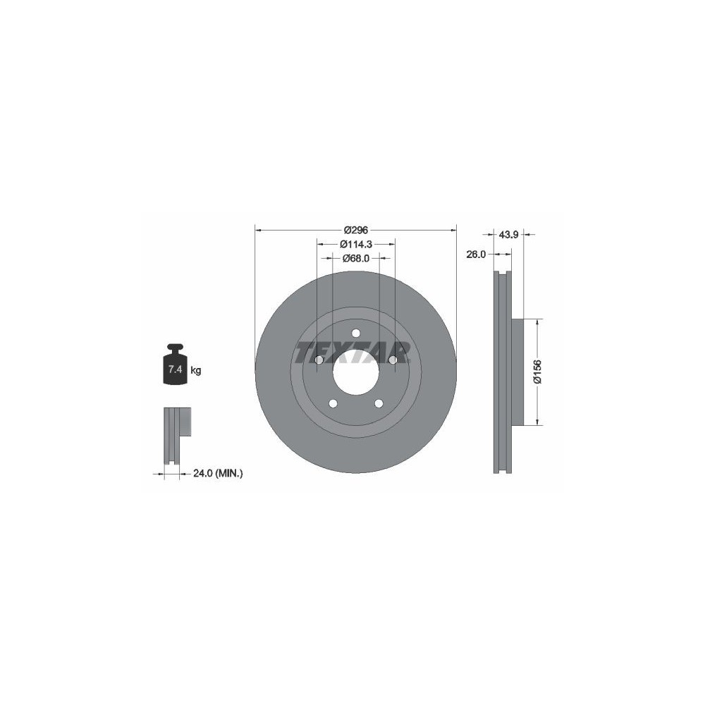 Brake Disc TEXTAR 92167405