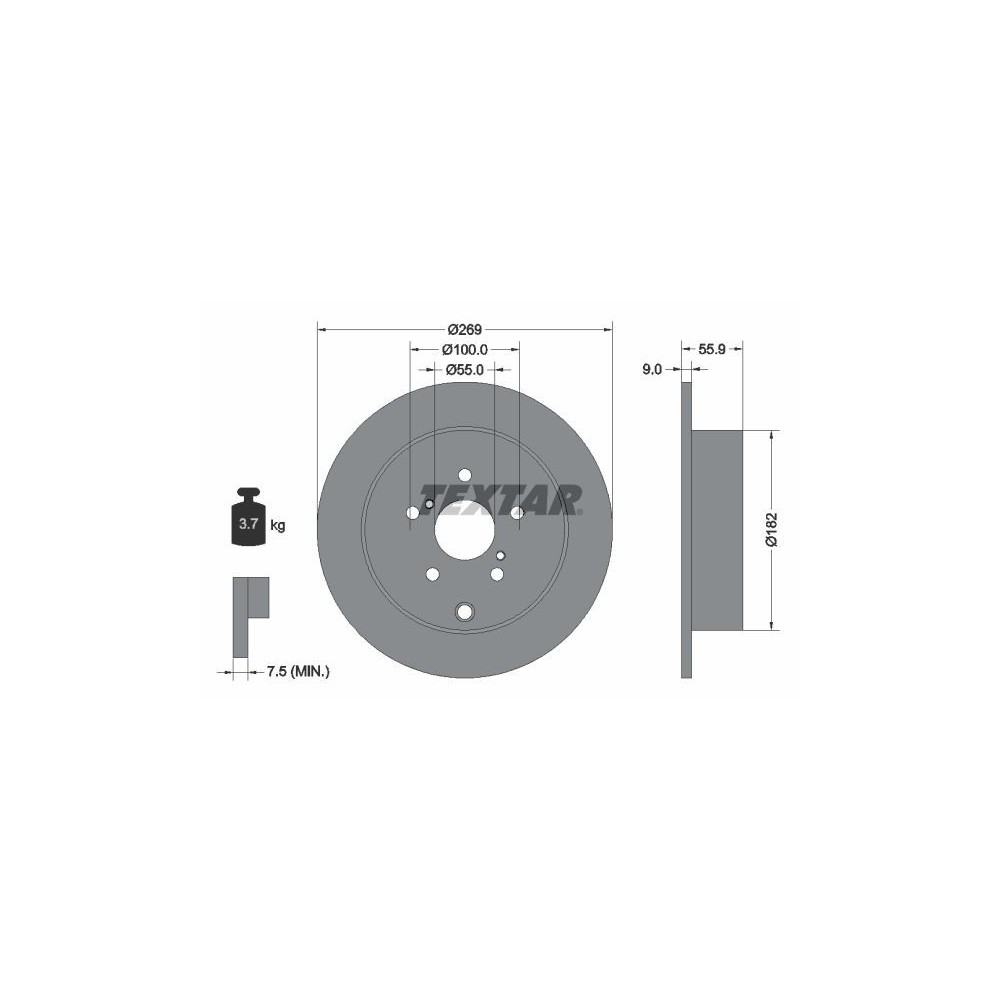 Brake Disc TEXTAR 92170403