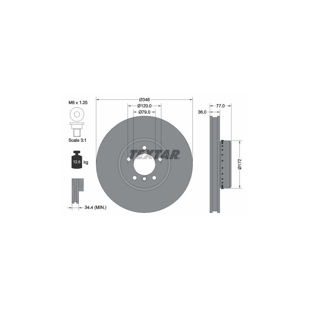 Brake Disc TEXTAR 92182425
