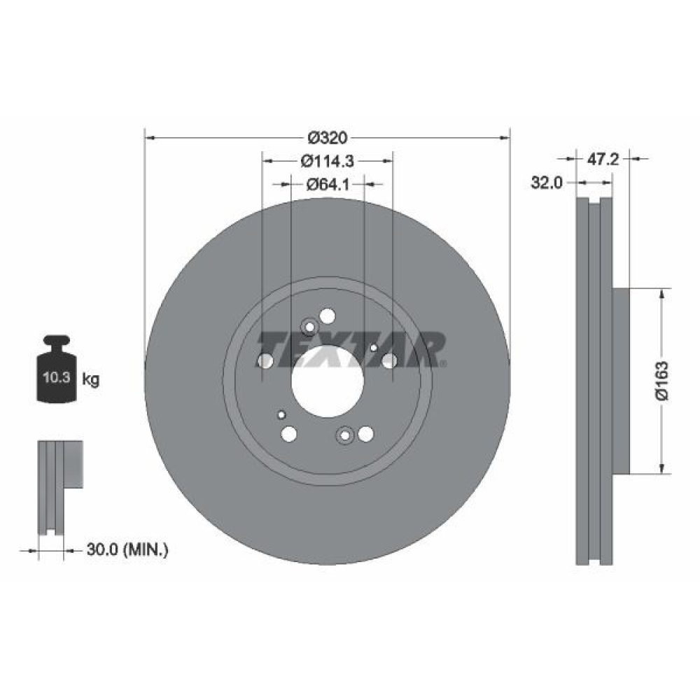 Brake Disc TEXTAR 92194900