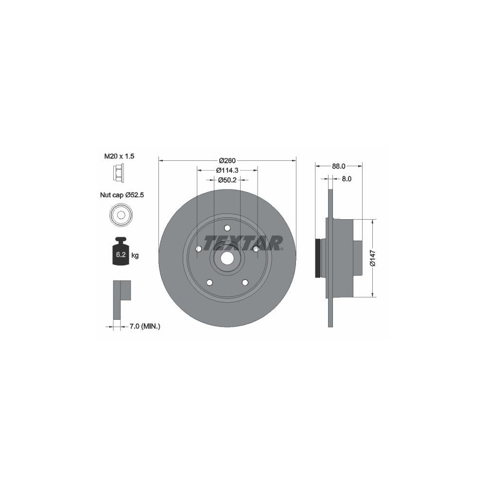 Brake Disc TEXTAR 92196003