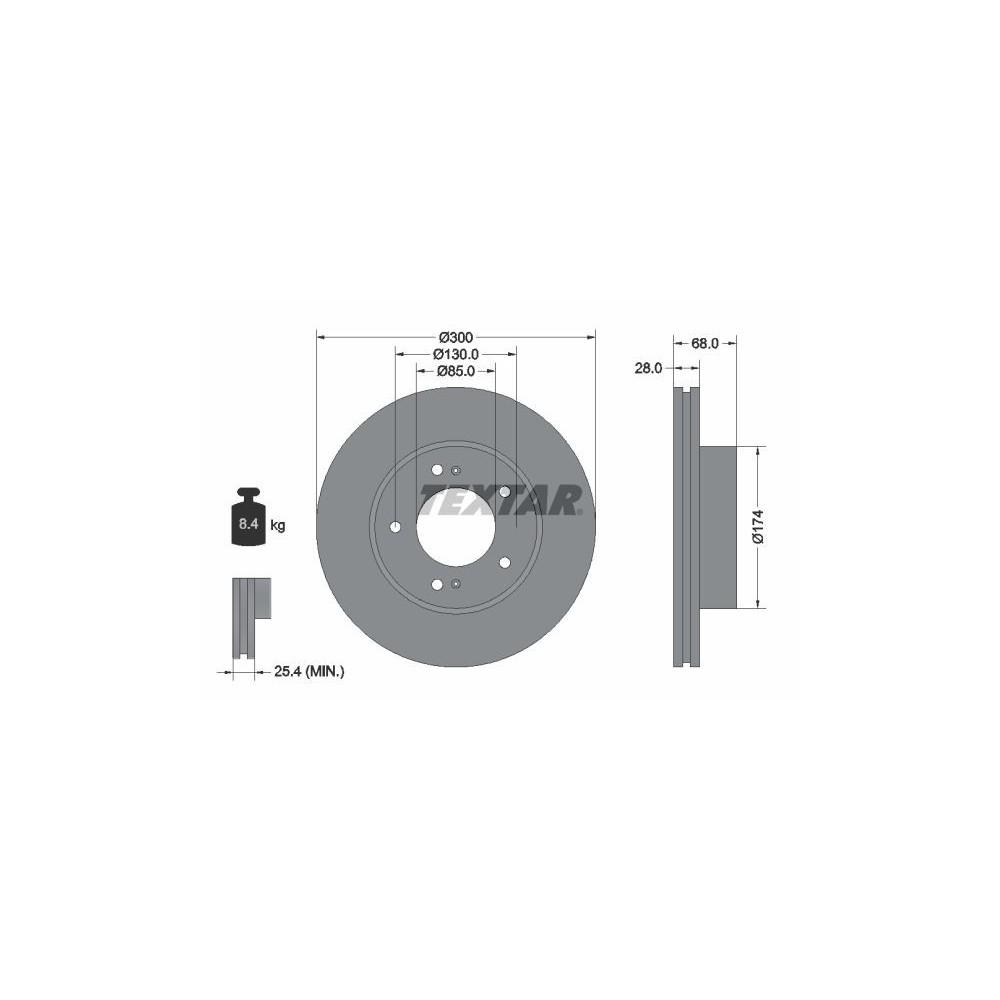Brake Disc TEXTAR 92203003