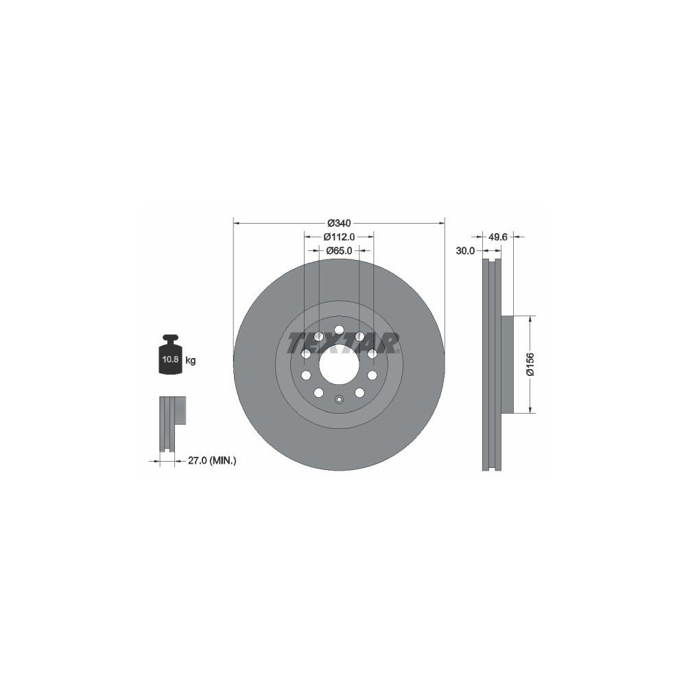 Brake Disc TEXTAR 92229805