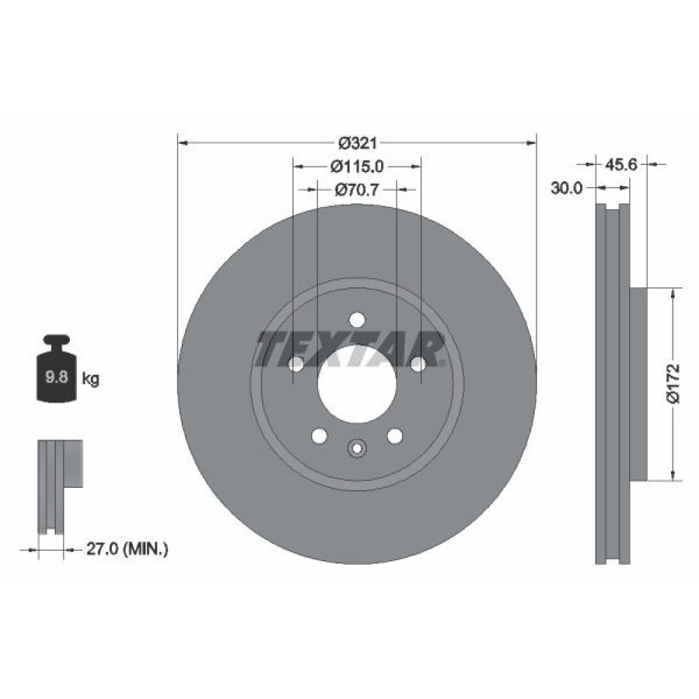 Brake Disc TEXTAR 92256803