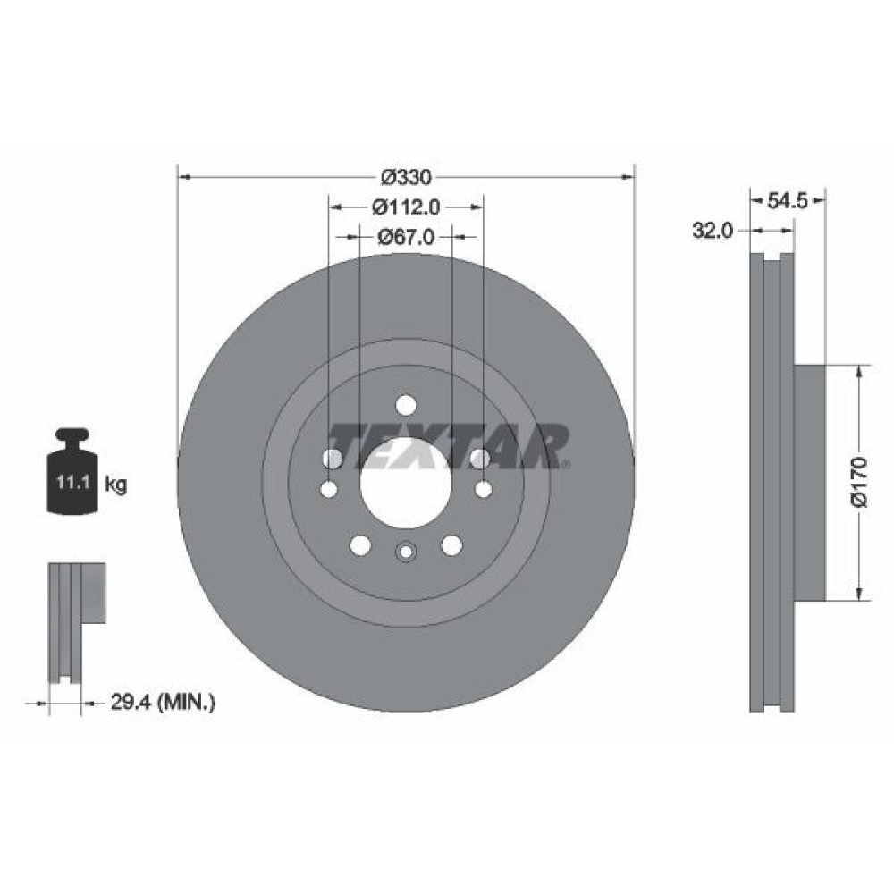 Brake Disc TEXTAR 92260405