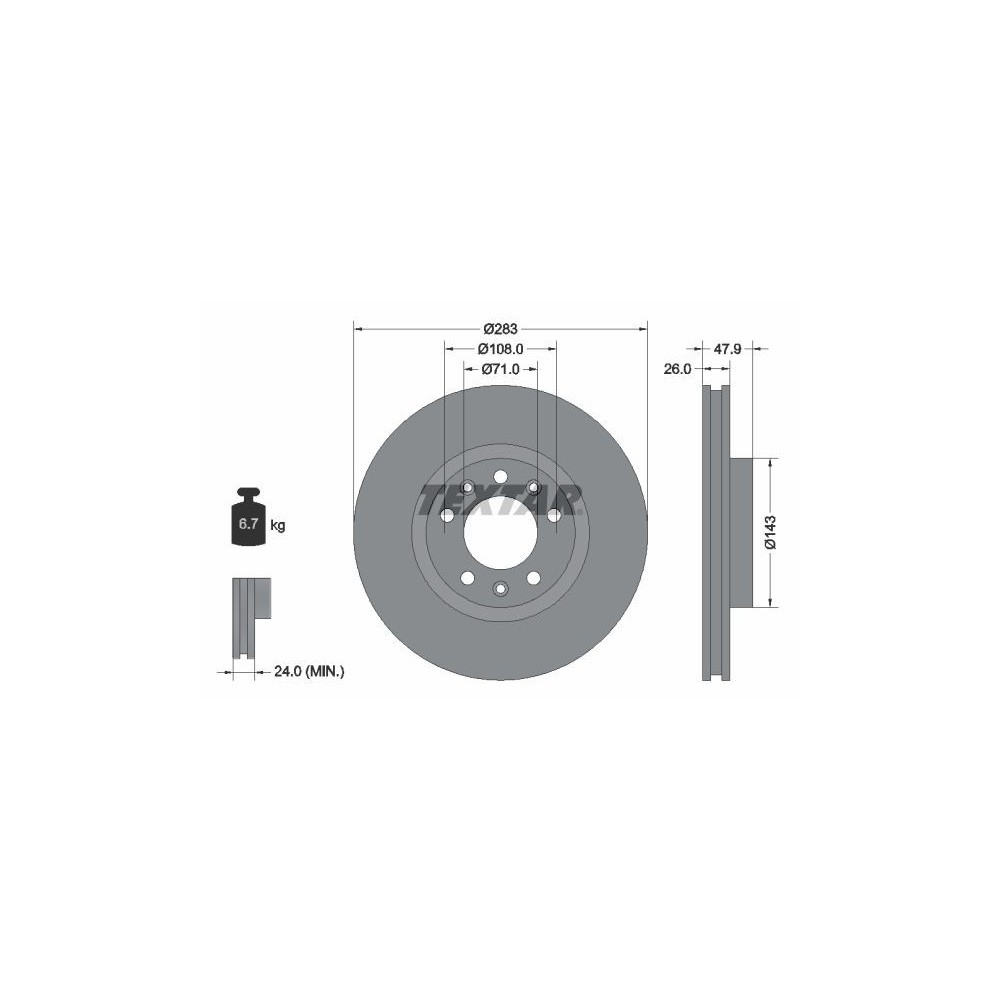 Brake Disc TEXTAR 92267903